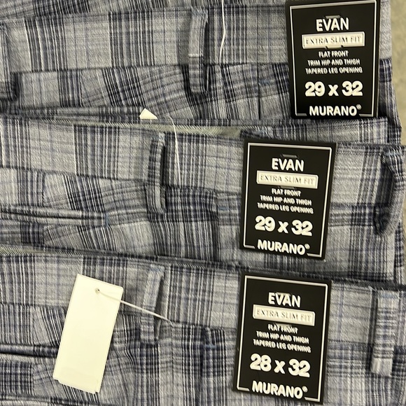NWT $80  Murano
Evan Extra Slim Fit Flat Front Plaid Dress Pants - Picture 3 of 7